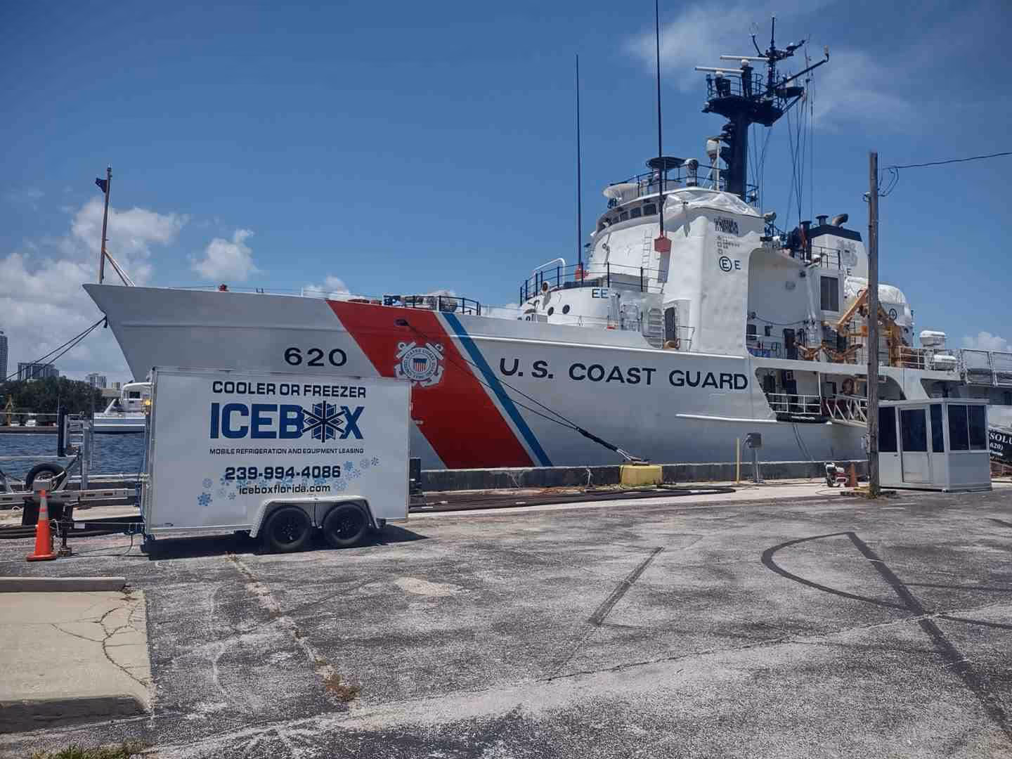 mobile cooler trailer at Miami outdoor event - cooler rental Miami