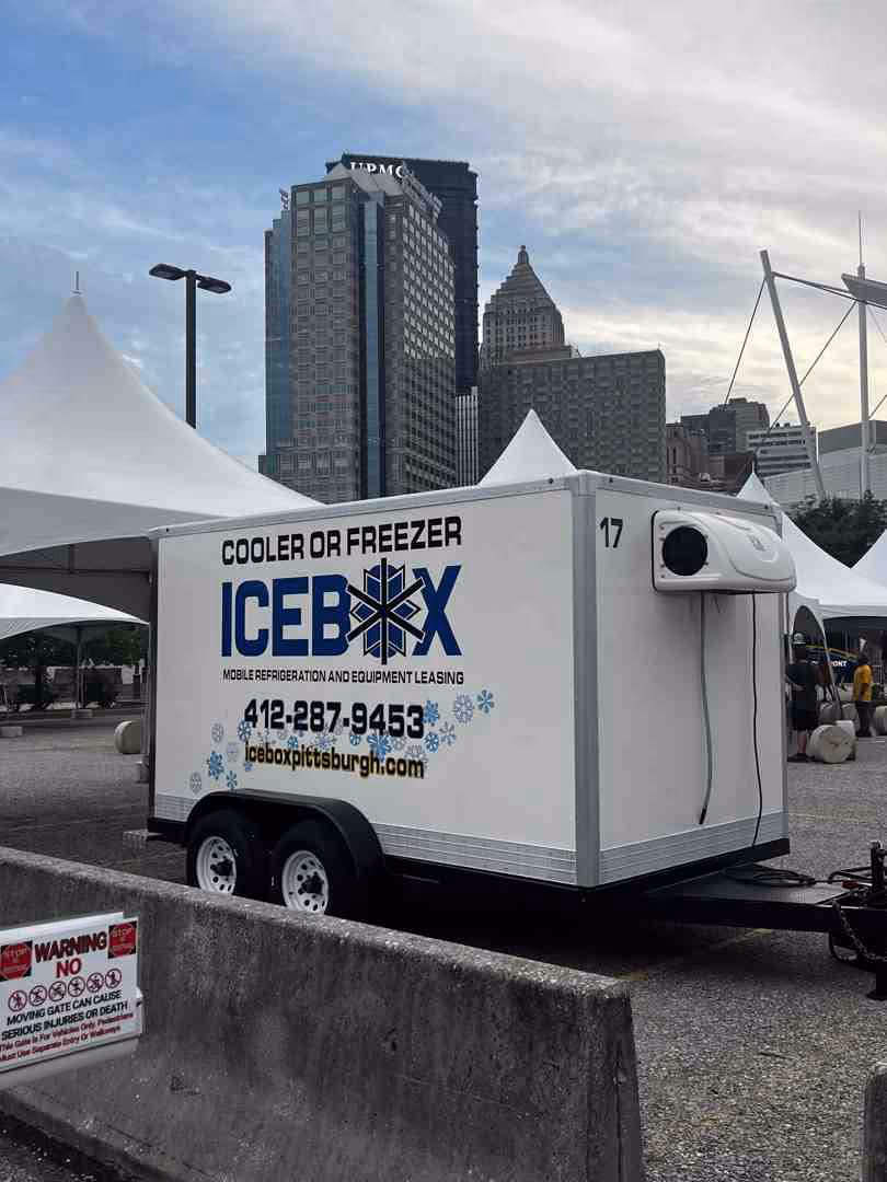 refrigerated trailer at event - refrigeration unit hire