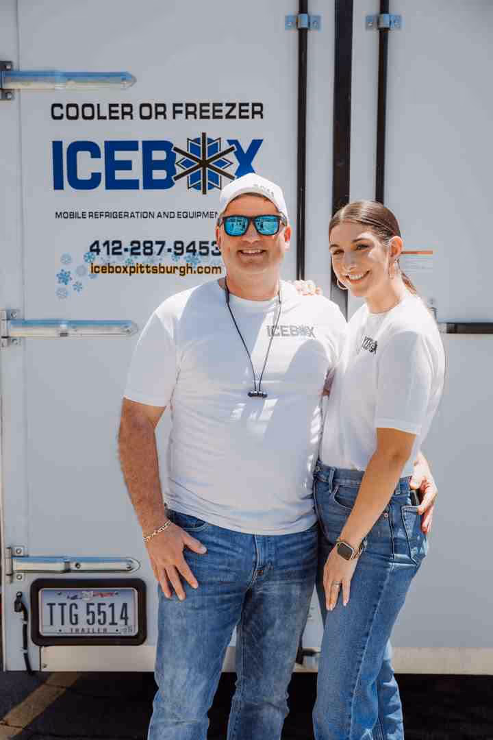 mobile refrigerated trailer at catering event - catering cold storage