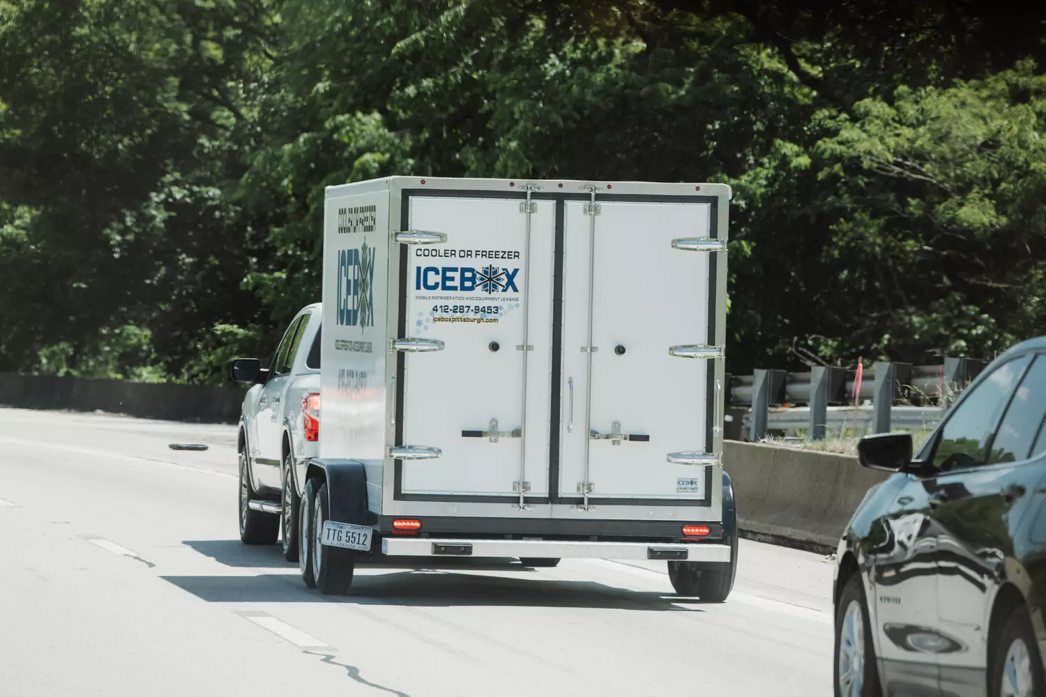 freezer trailer properly positioned on level ground with a clear path for access - high capacity freezer