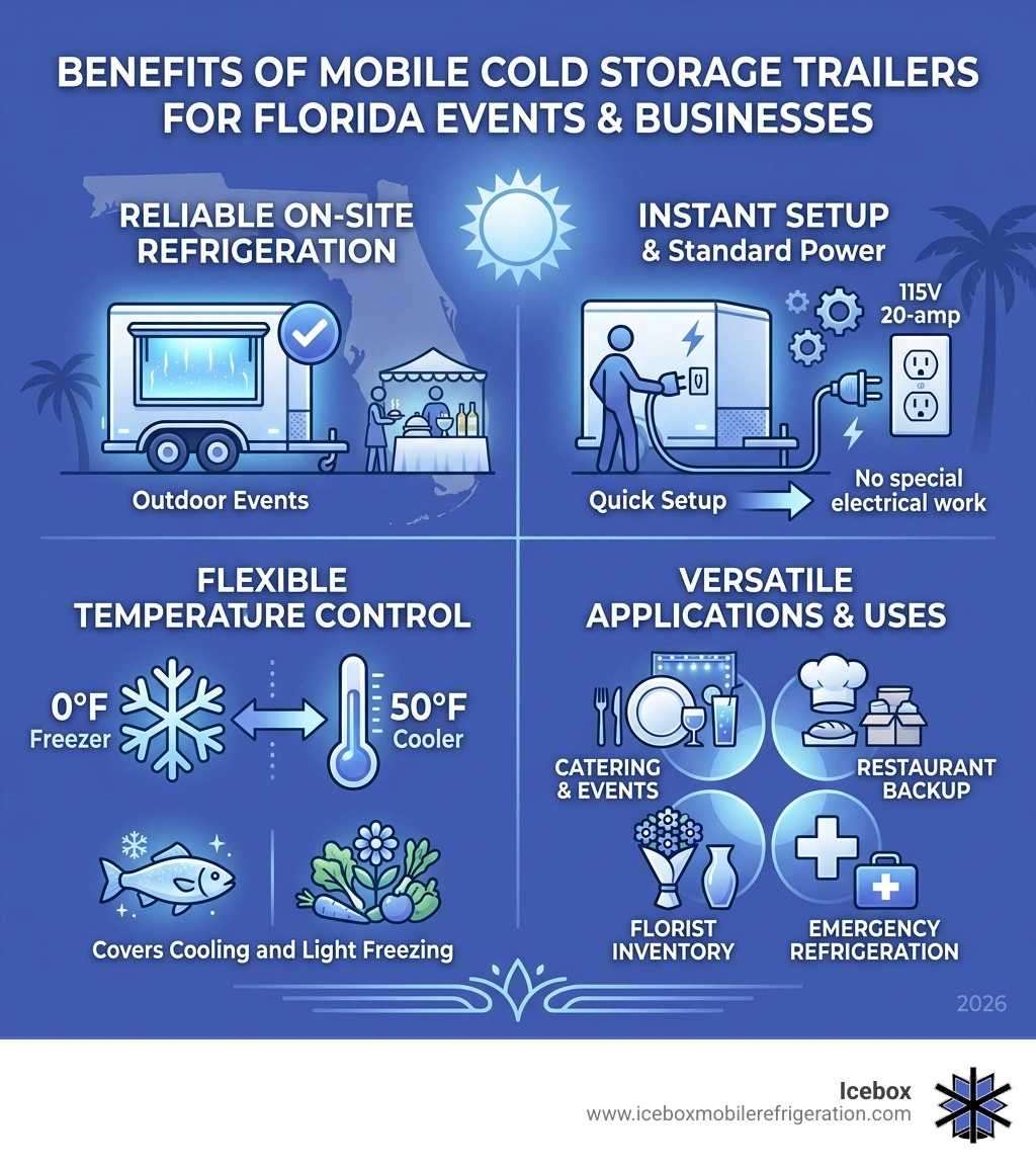 Benefits of mobile cold storage trailers for Florida events and businesses - florida walk-in cooler rental infographic Benefits of mobile cold storage trailers for Florida events and businesses - florida walk-in cooler rental infographic