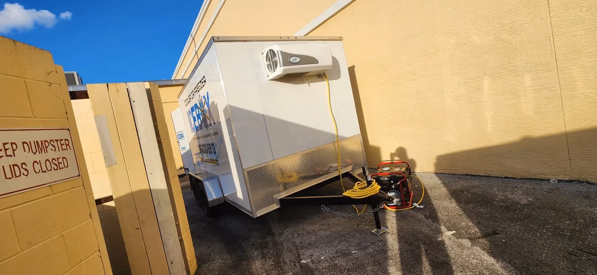 freezer room mobile trailer at commercial event location