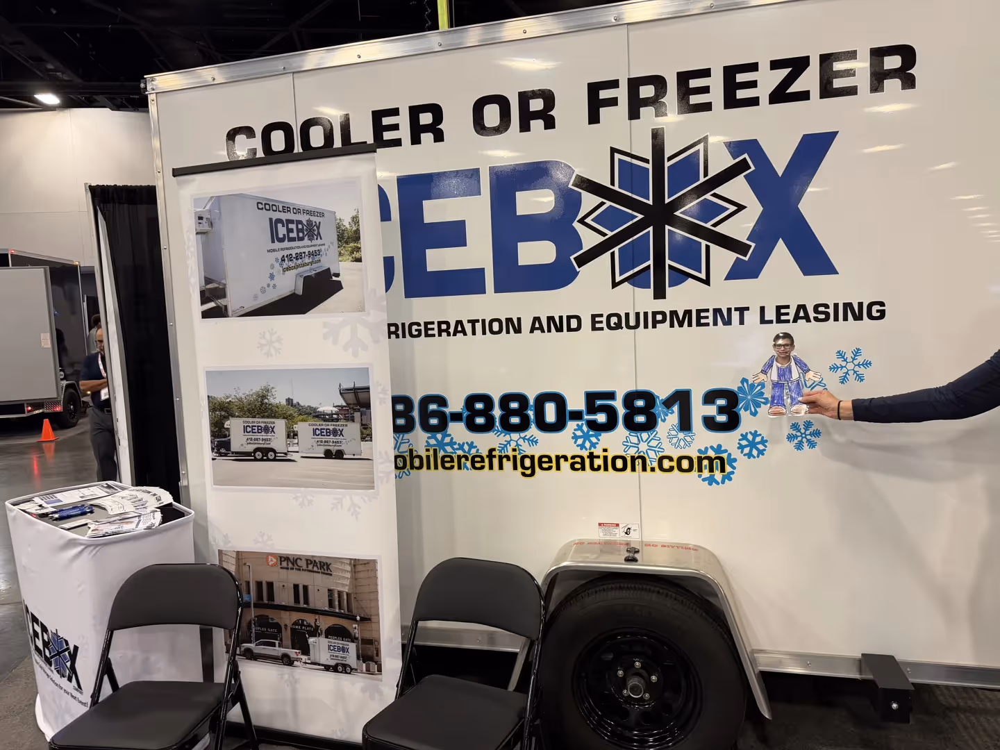 portable cooling rental mobile cooler trailer on-site at outdoor event