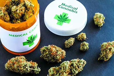 Picture of the dispensary. It's showing inside of the store & showcasing their products.