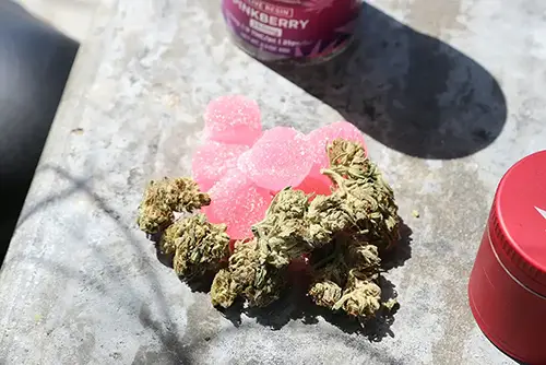 Picture of the dispensary. It's showing inside of the store & showcasing their products.