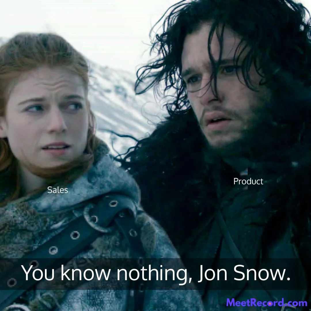 Feature requirement discussion between Ygritte and Jon Snow