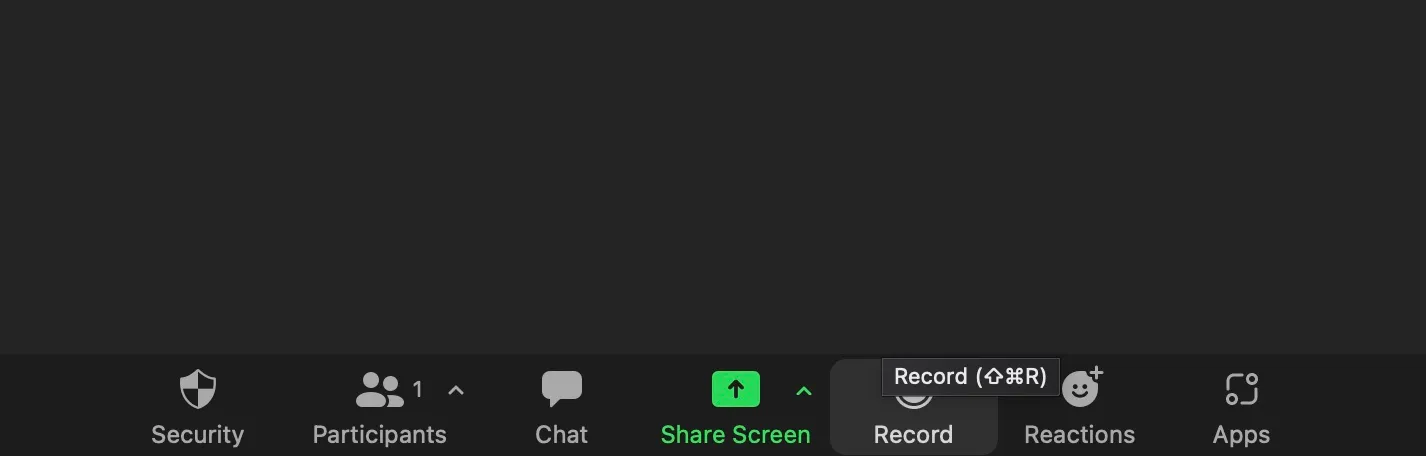 Zoom recording button