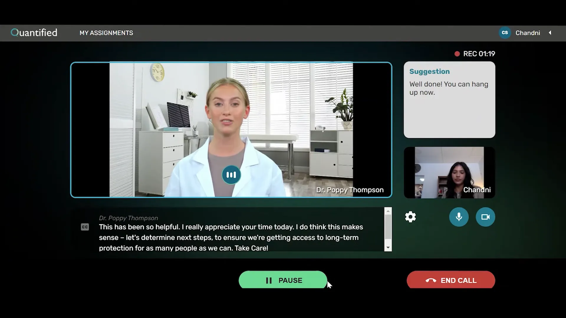 Qauntified AI Role Play Dashboard
