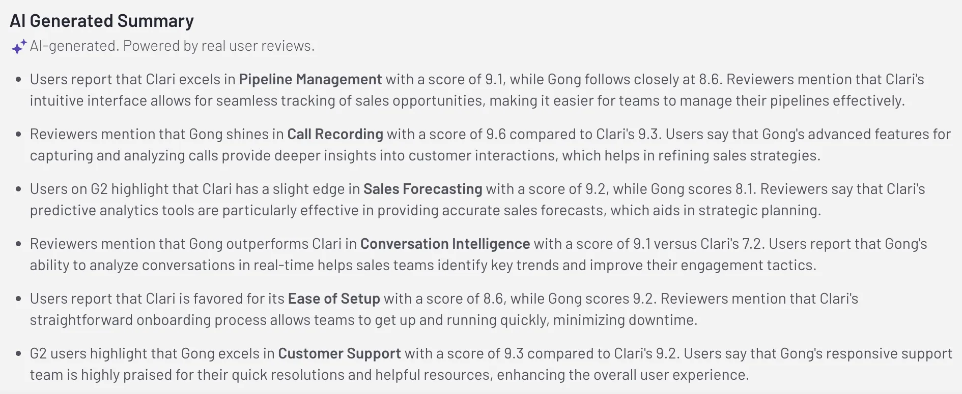 Sales coaching software features Gong vs Wingman