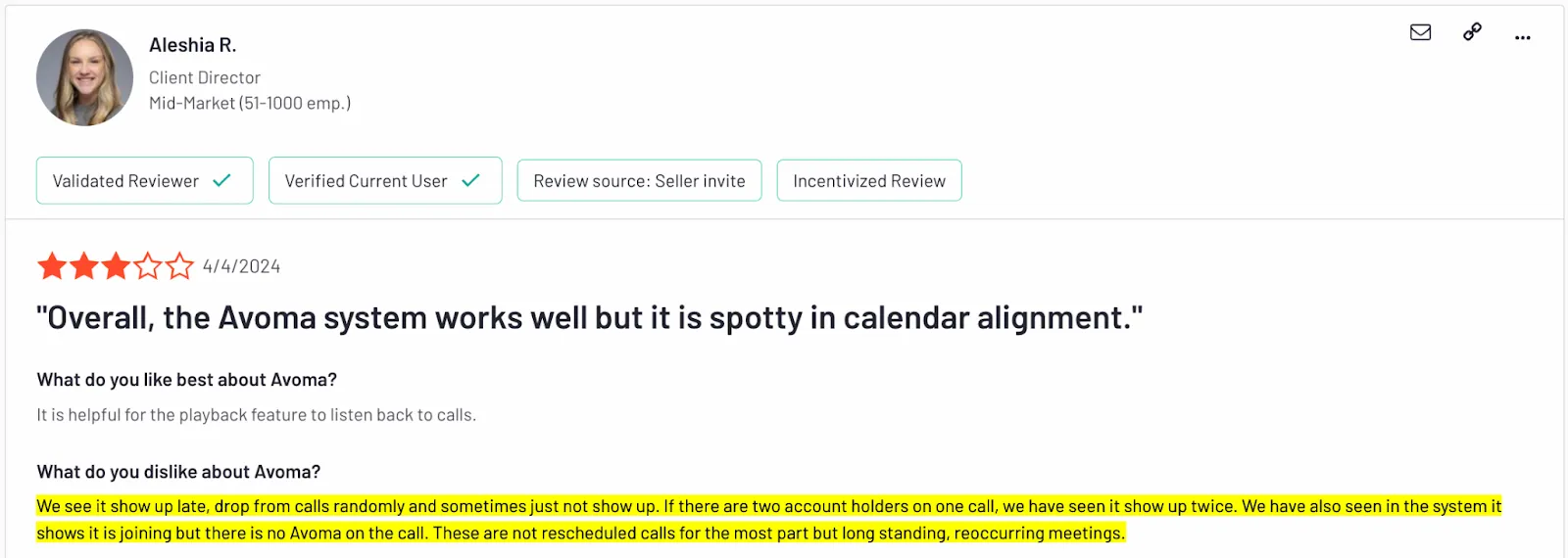 avoma user reviews