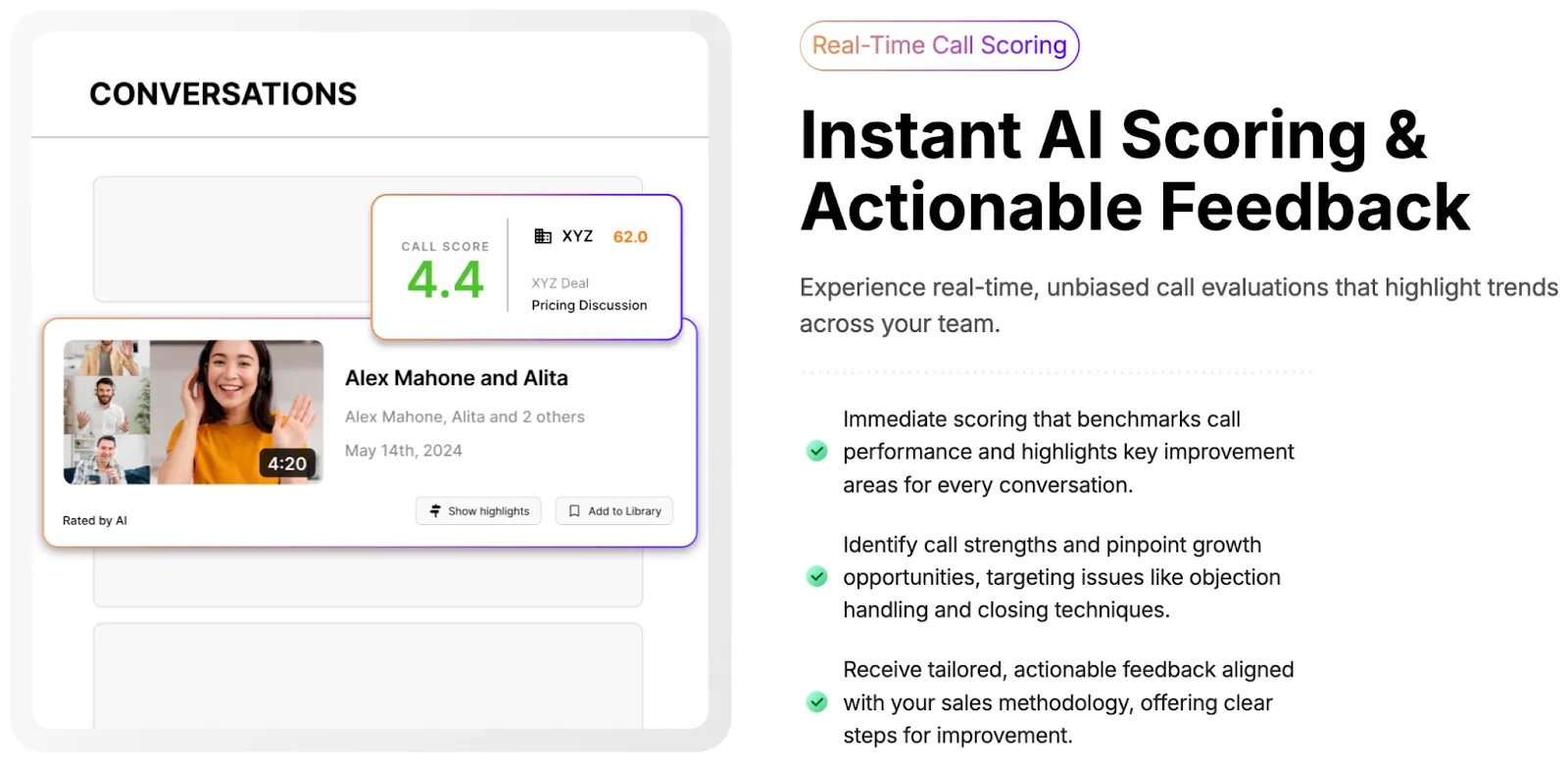 meetrecord ai scoring and coaching feedback