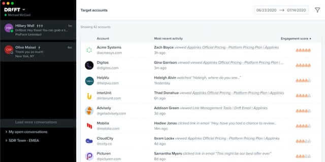 Drift sales engagement platform