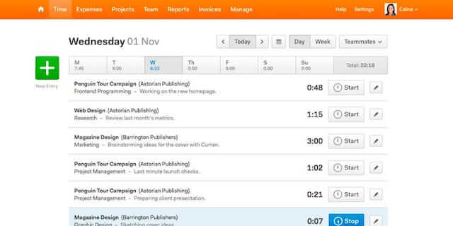Harvest time tracking software