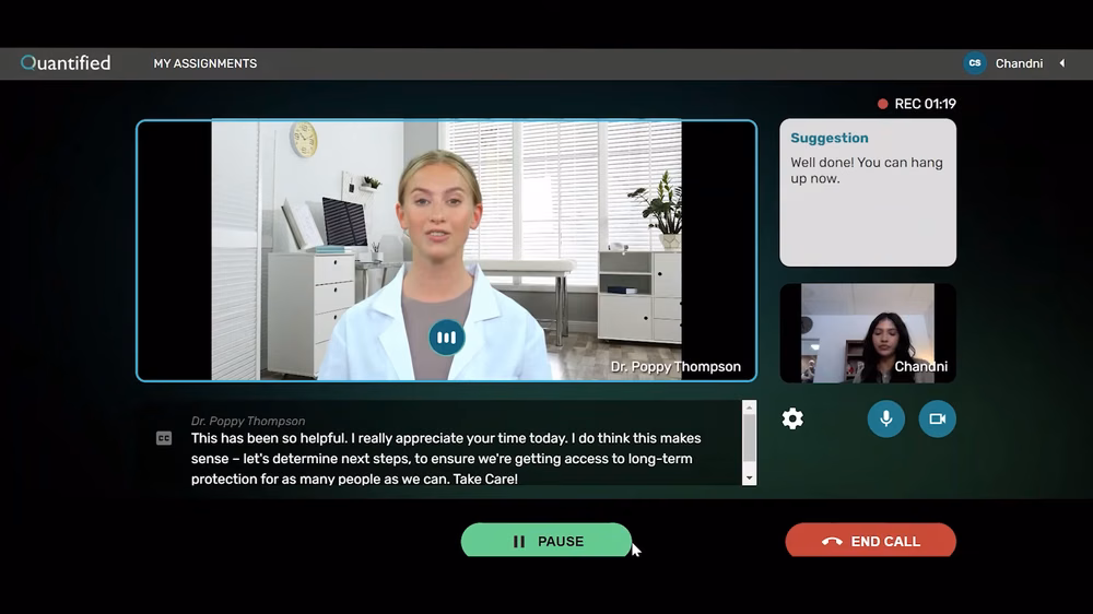 Qauntified AI Role Play Dashboard