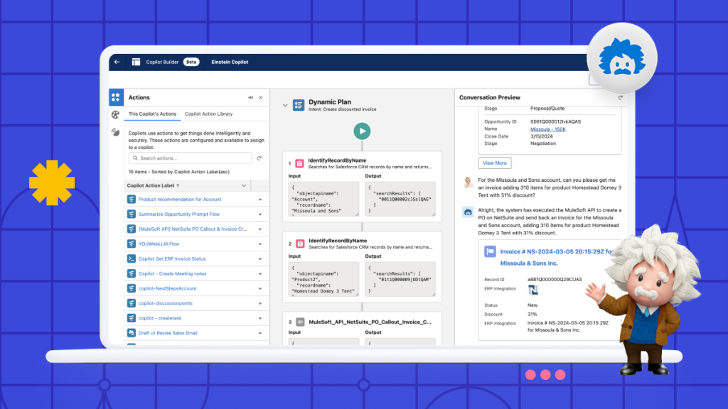 Salesforce Einstein AI sales assistant interface showing CRM intelligence, deal insights, and automated field updates