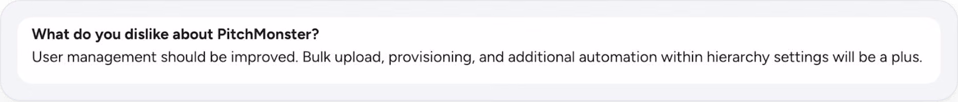 PitchMonster user review on workflow and user management challenges