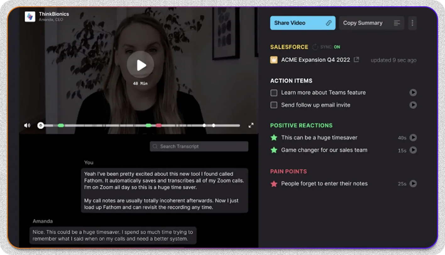 Fathom video meeting capture