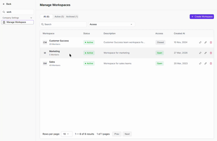 GIF showing Multilingual setup in workspace