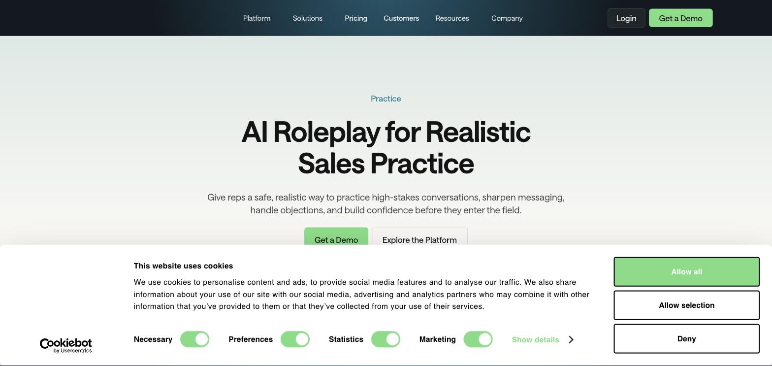 Quantified's AI Roleplay product page