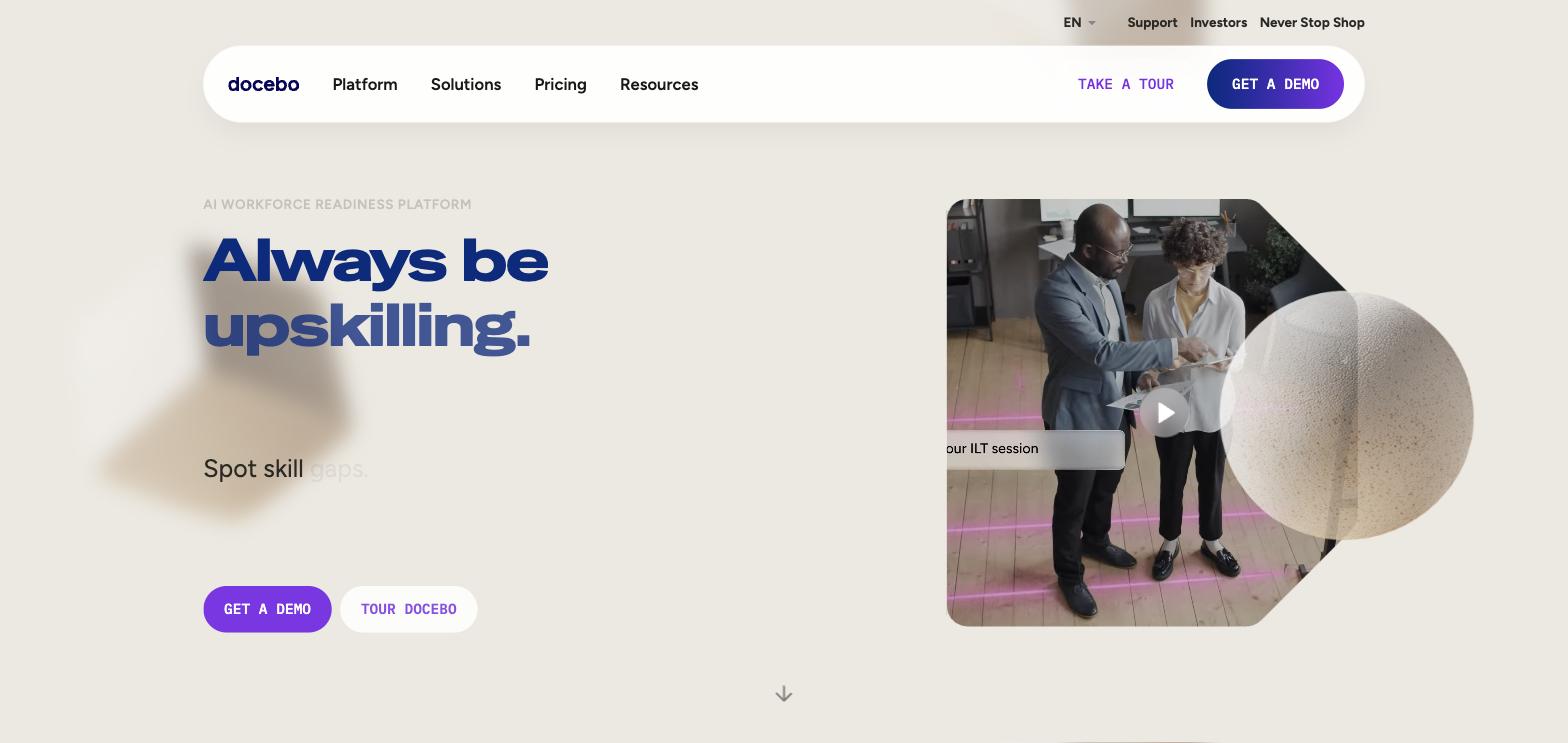 Docebo homepage