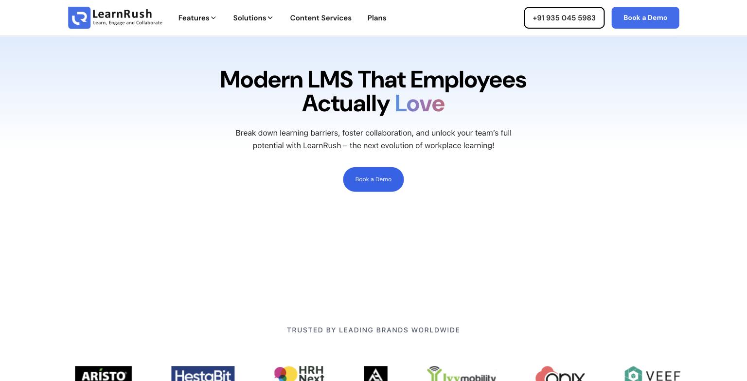 LearnRush homepage