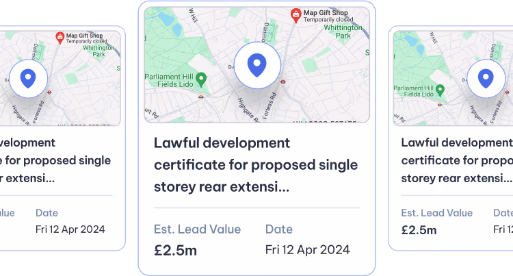 three screens showing the location of a local business