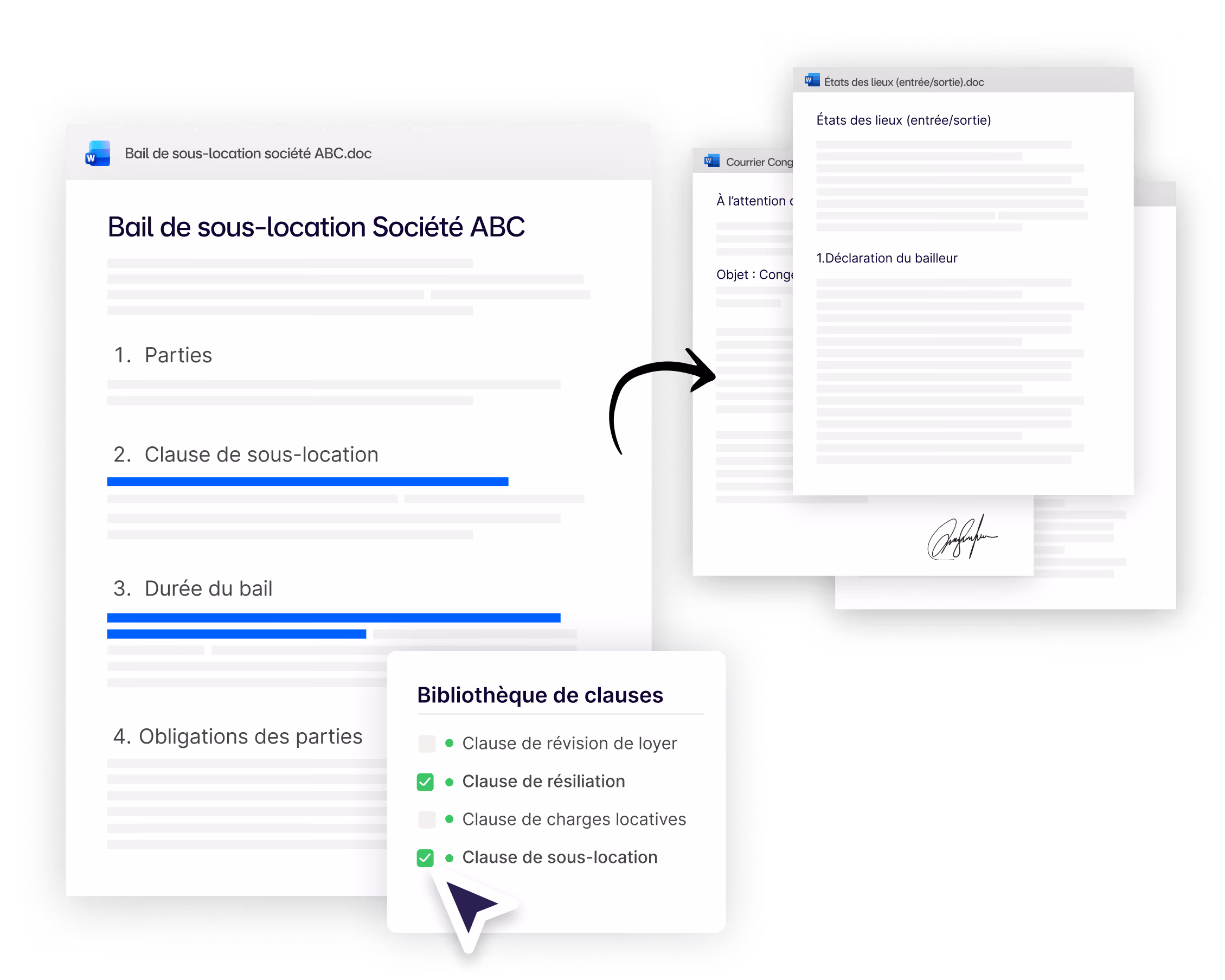Une convention de recherche clinique avec une bibliothèque des clauses et un workflow de validation