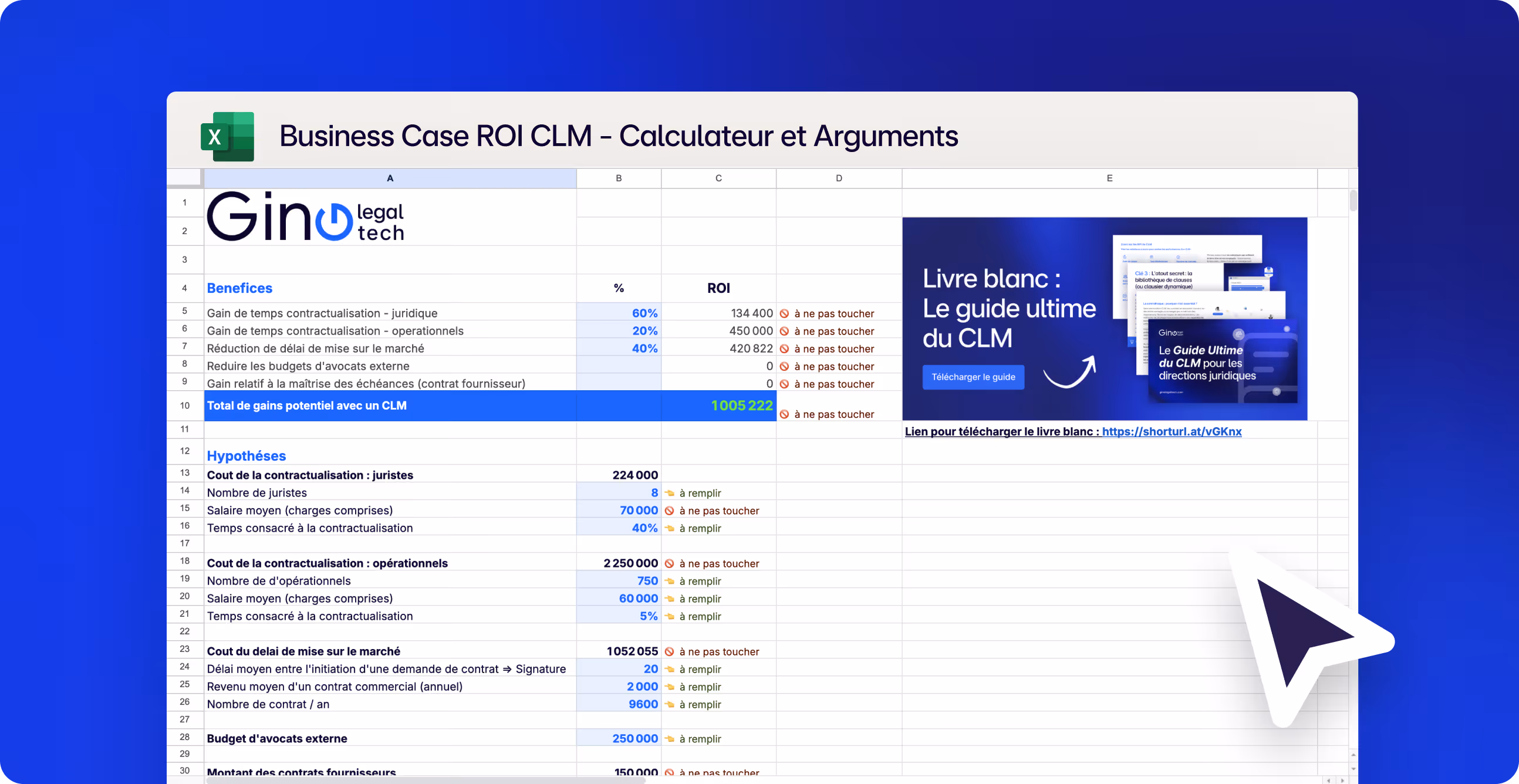 Simulateur ROI CLM – Estimez vos gains avec Gino LegalTech