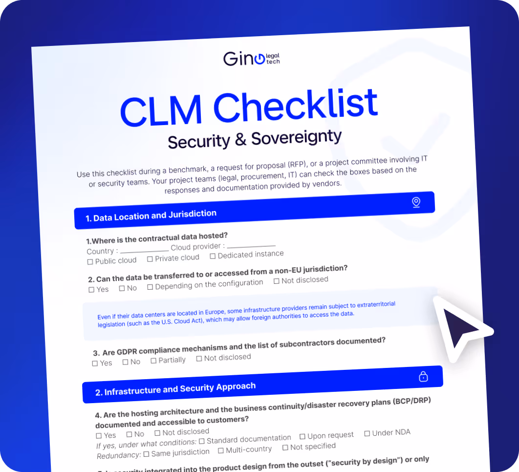 CLM Security & Sovereignty Checklist