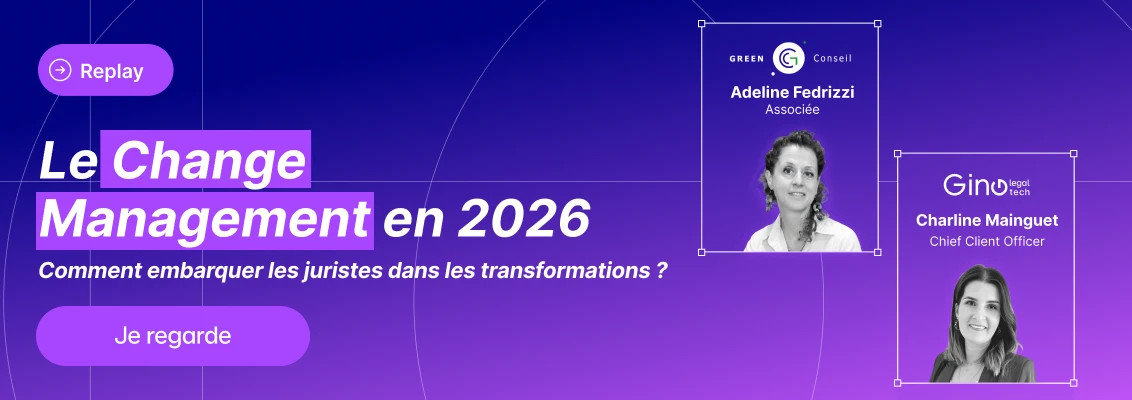 Une bannière violet qui montre le replay du webinar au sujet du change manangement