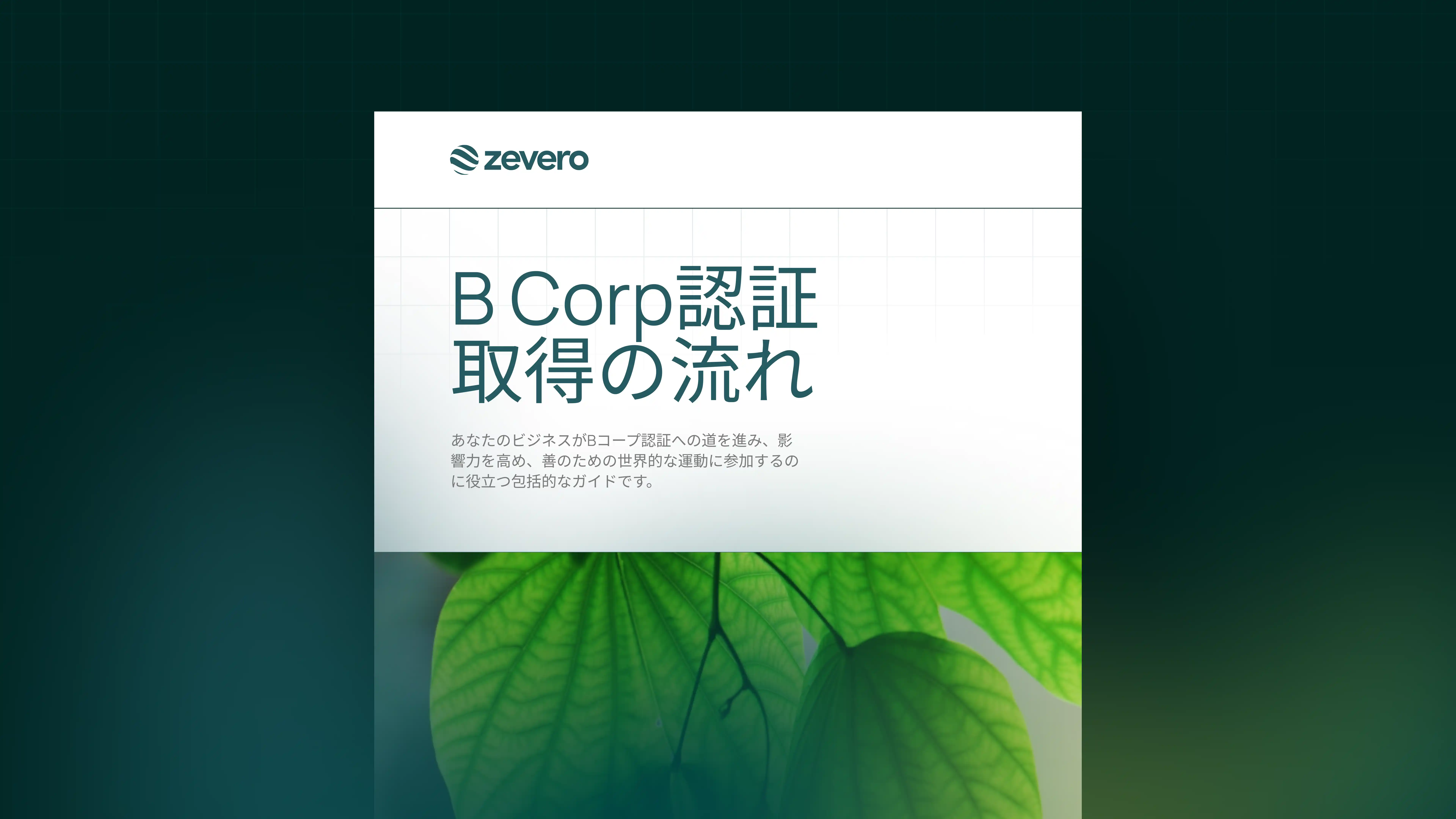 B corporation mark with the text "How to become a B corp". The graph also includes Zevero’s logo.