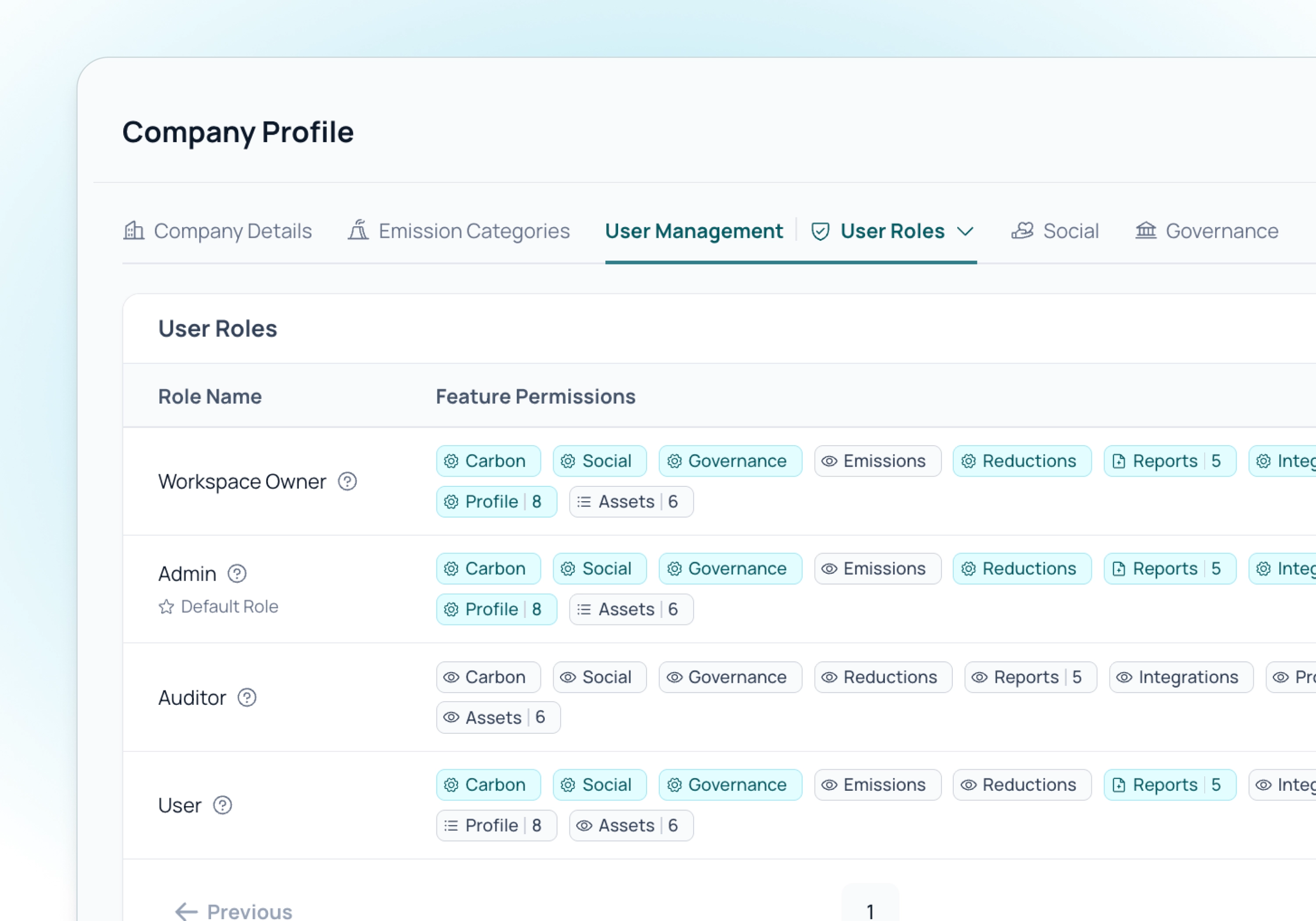 close up of user roles setting in zevero