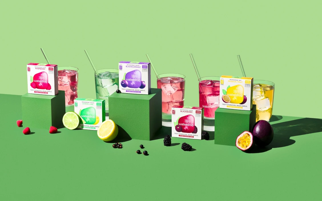 waterdrop products on blocks