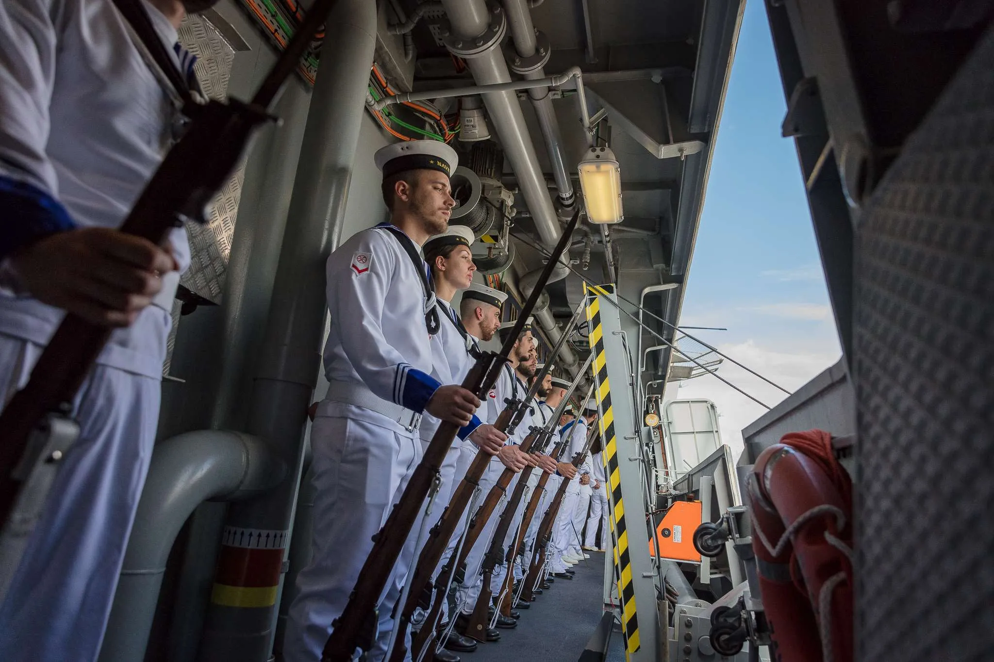 Picture of seamen carrying riffles