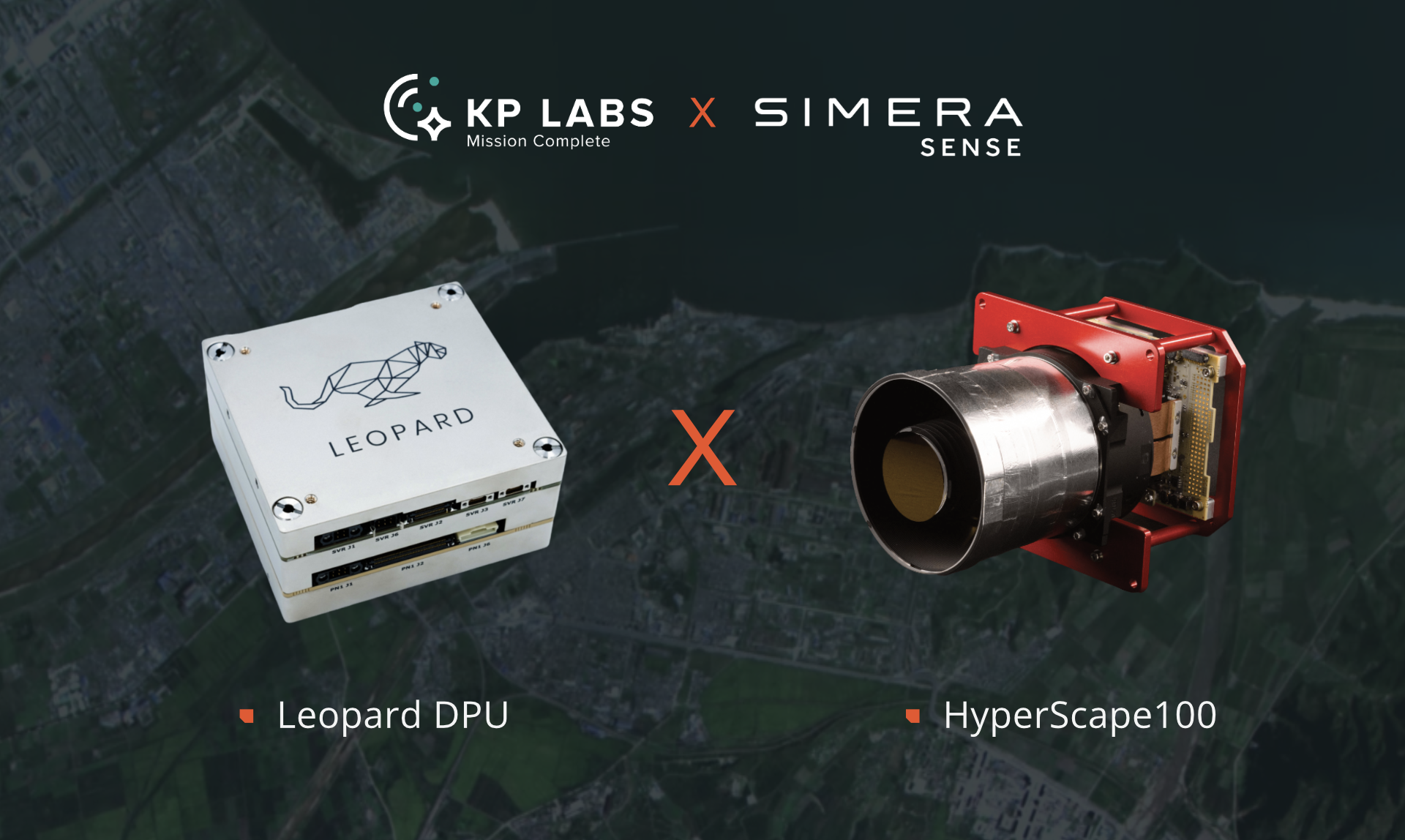 KP Labs and Simera Sense logos above images of stacked Leopard devices and a Simera camera module.