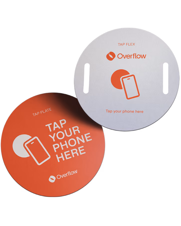 An image of the Overflow Tap Label and Flex products