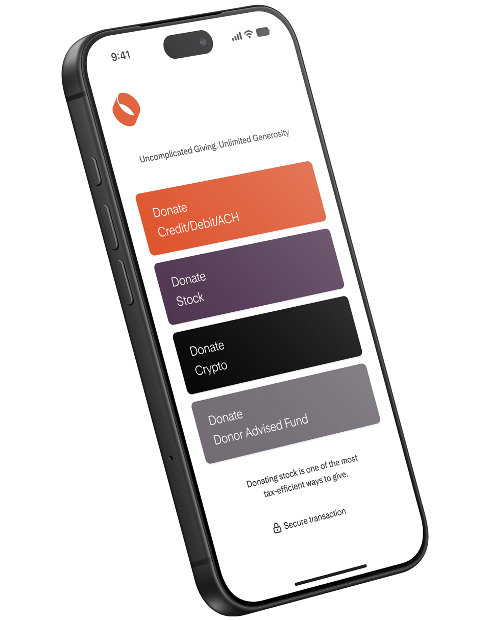 Mobile device with all of Overflow's ways to give on the screen