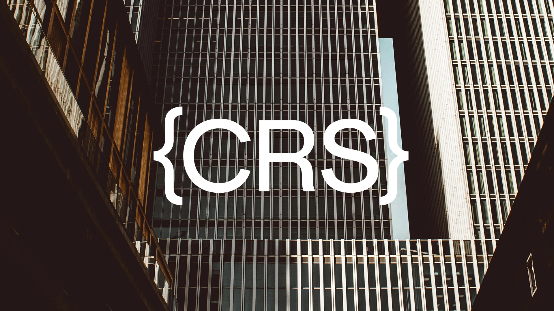 Highrise buildings with the text {CRS} overlayed