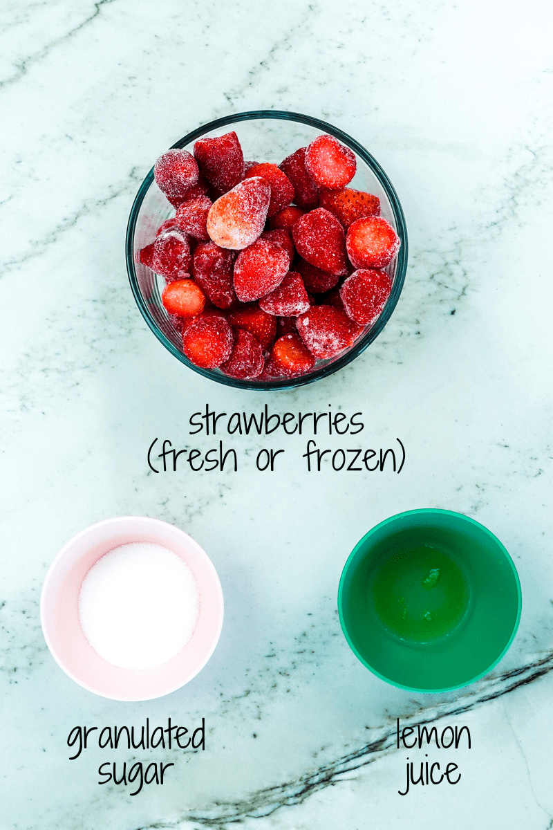 ingredients for strawberry puree
