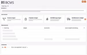 Vorschau der BCMS-App in Aeneis