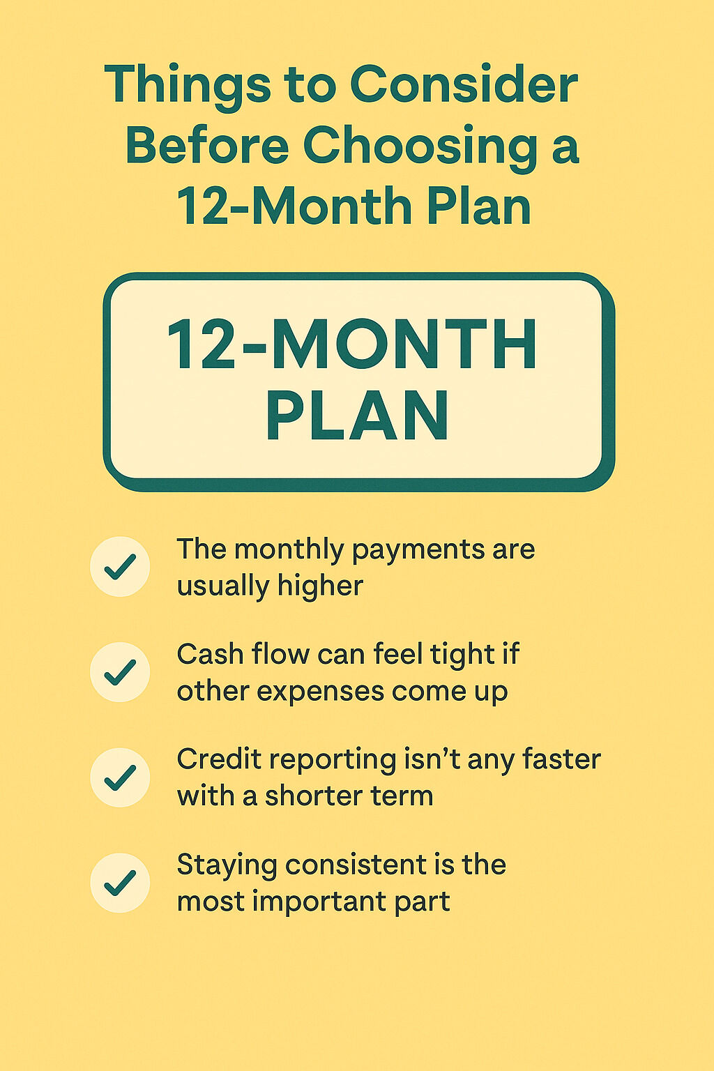 Things to Consider Before Choosing a 12-Month Plan Infographic | Cheers.Credit