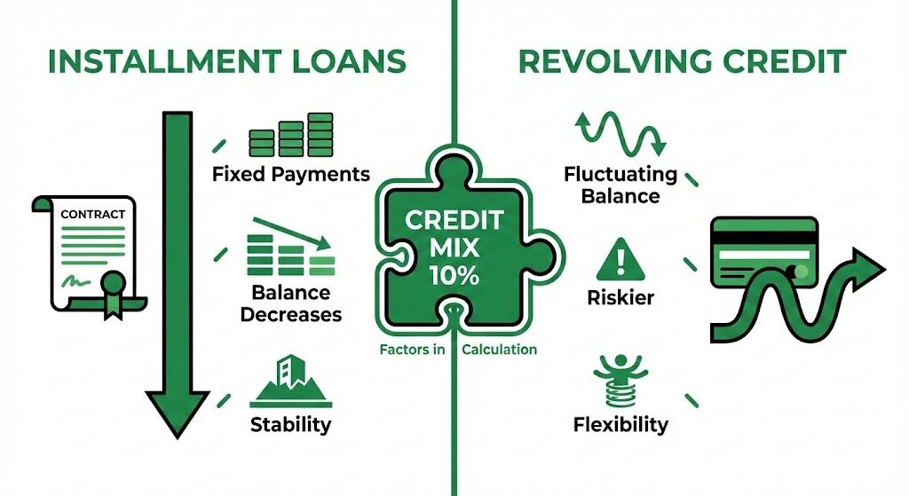 Installment Loans vs. Revolving Credit Infographic | Cheers.Credit