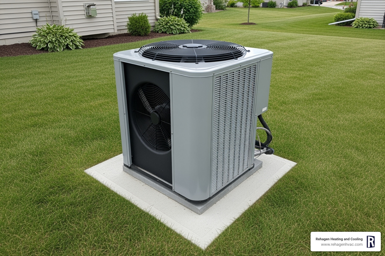 clean outdoor condenser unit with clear space around it - mini split maintenance jefferson city