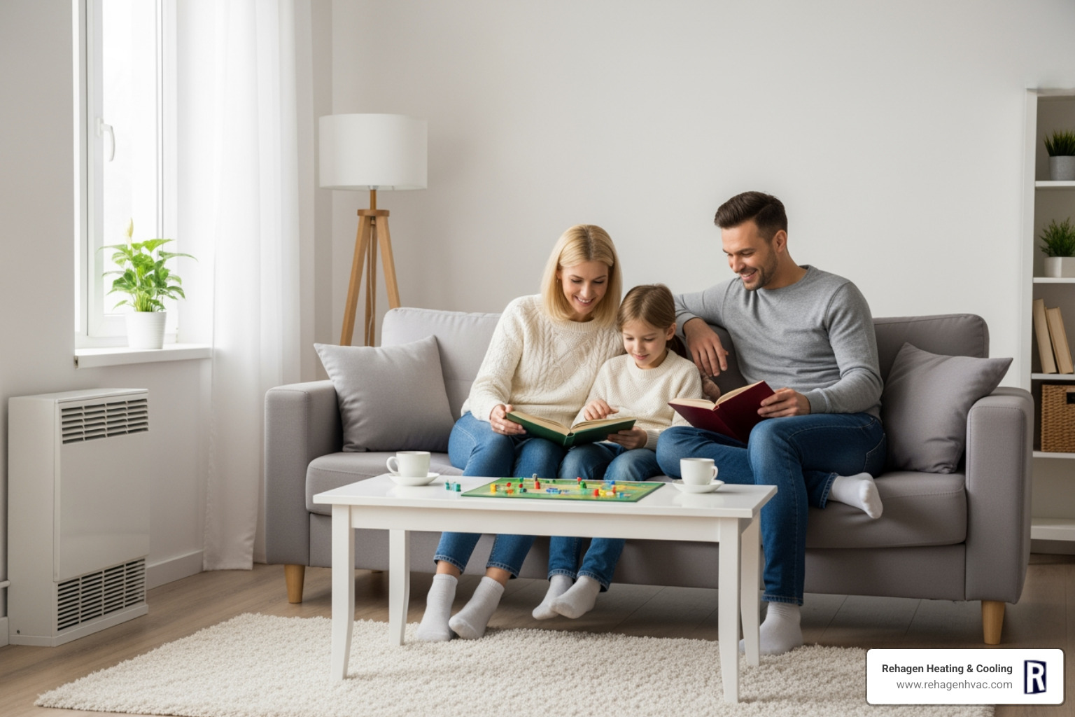 Infographic showing three key benefits of regular furnace maintenance: a dollar sign with downward arrow representing lower utility bills through improved efficiency, a calendar with extended dates representing longer system lifespan of 15-20 years, and a shield icon representing improved safety through carbon monoxide leak prevention and proper ventilation checks - home furnace maintenance in jefferson city, mo