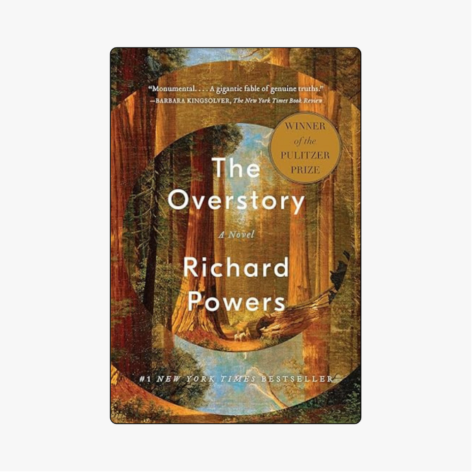 Book cover showing a circular composition of towering redwood and sequoia trees viewed from below, creating a natural frame around a glimpse of sky.