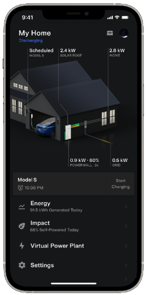 You have full control over your energy use with the Tesla Powerwall App
