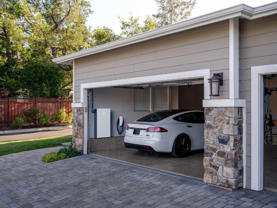 A Tesla Powerwall 3 installation in a garage