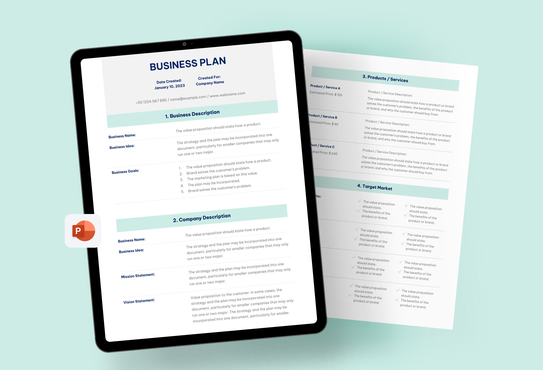 Green and Gray Business Plan Template