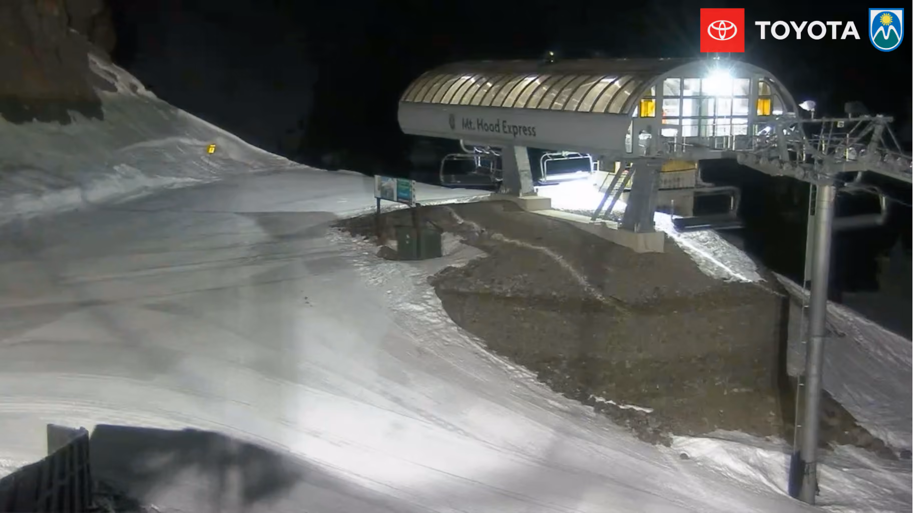 A screenshot from a Mt. Hood Meadows webcam on Jan. 23, 2026, shows minimal snow.