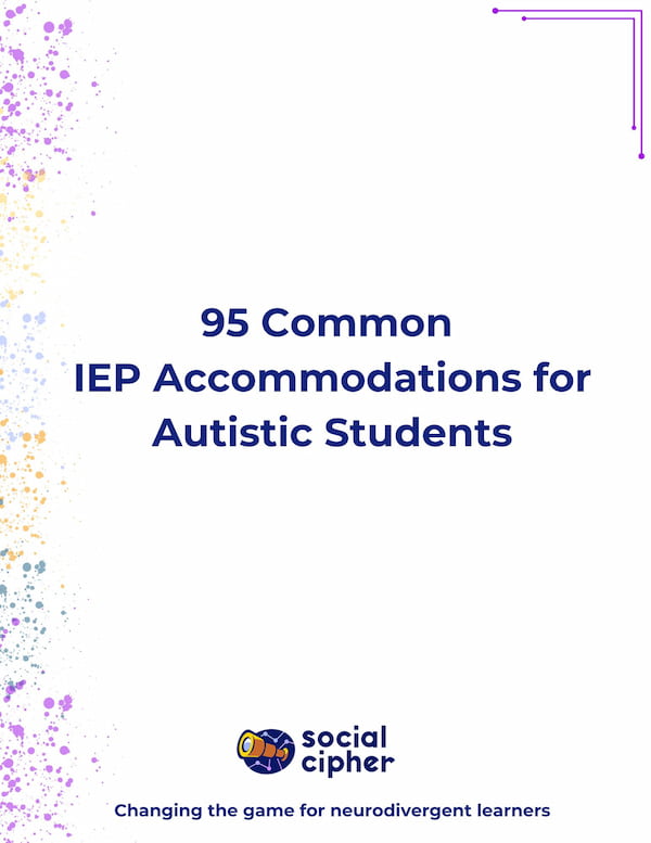 Preview of 95 IEP Accommodations for Autistic Students, click here to open PDF.
